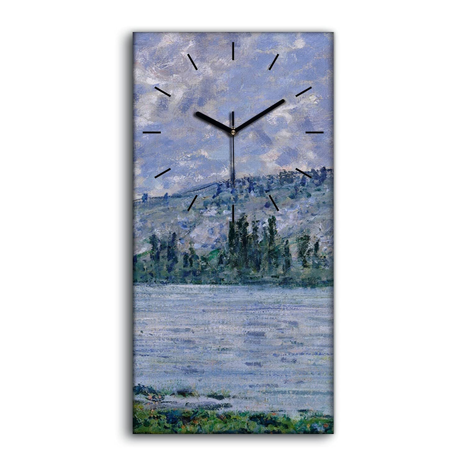 Horloge sur Toile Cadeau Idéal Décoration Maison Tableau Paysage de la Seine 1880 en 30x60cm