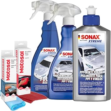 PBMG SONAX PPF & Vinyl Combo | Premium Cleaner & Protector for Paint Protection Film & Vinyl Wraps | Removes Contaminants, Road Grime & Dirt | Enhances Gloss & Longevity | Son-PPF-KIT