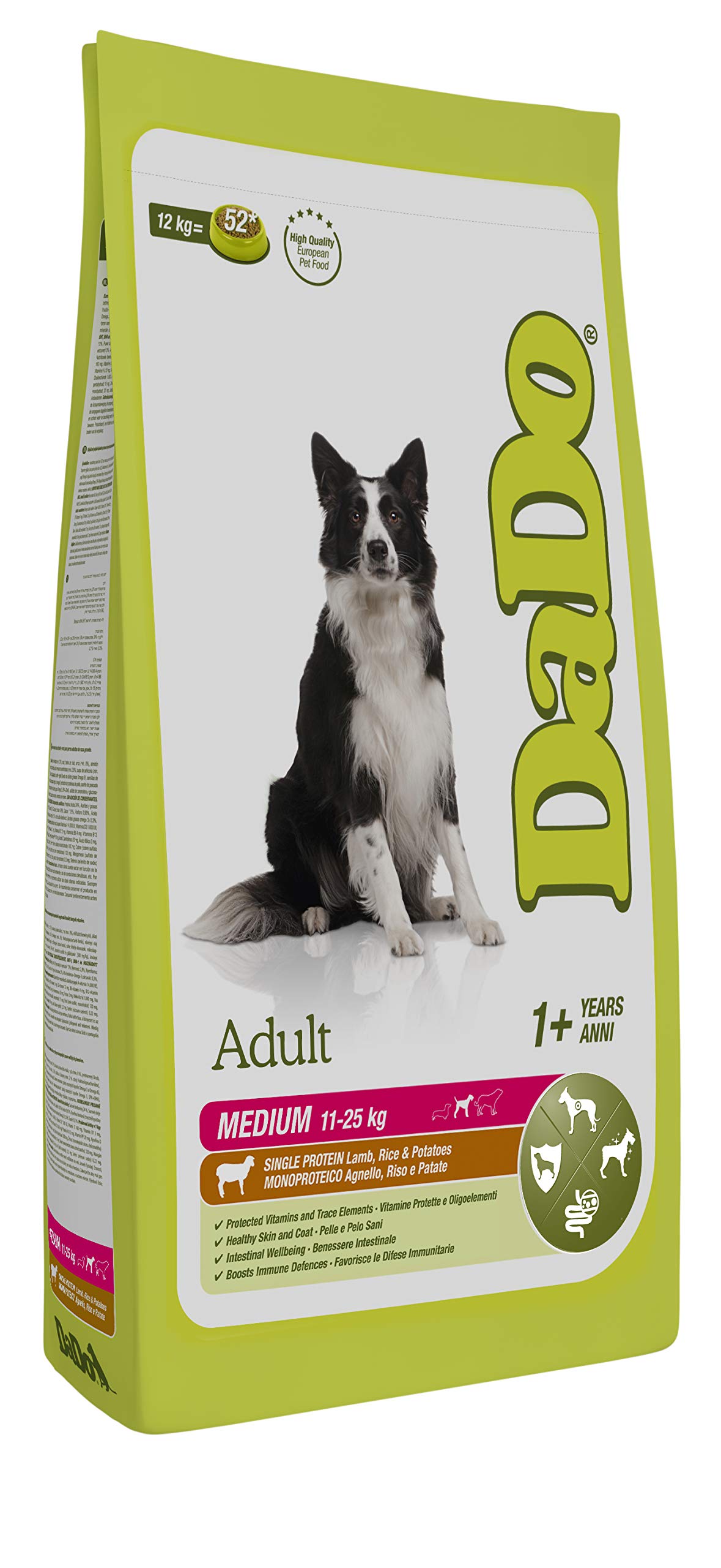 Dado ADULT MEDIUM BREED AGNELLO RISO E PATATE 12kg