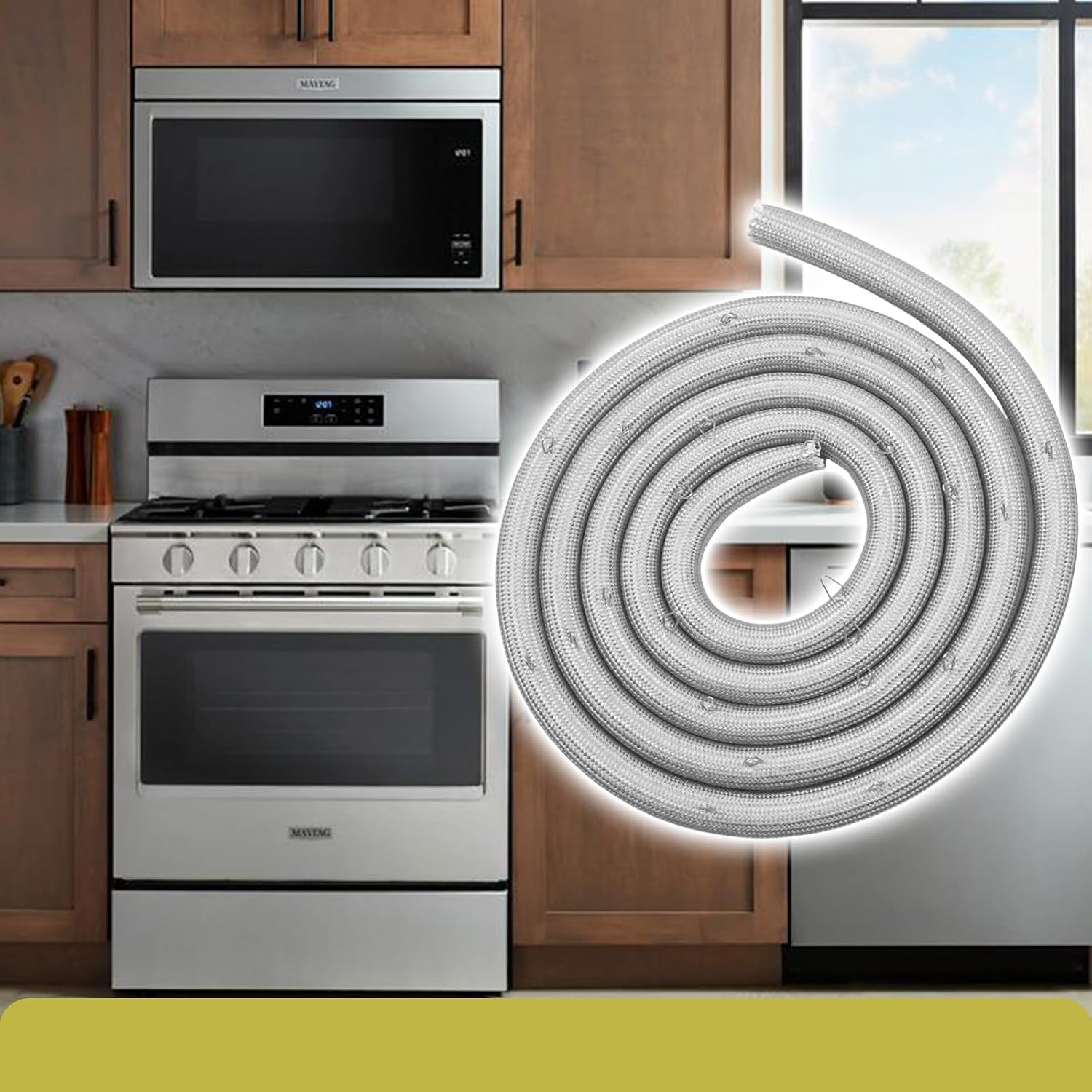 W10162384 Oven Door Gasket with Mounting Clips High-Temp 500°F Fiberglass Seal Replacement for W10162383 AP6022534 EA21541732 Fit for Whirlpool for Maytag for KitchenAid for Jenn-Air Ranges