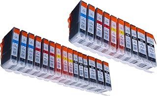 Zulu Inks® Compatible Ink Cartridge Replacement for PIXMA 25 Pack CLI 8 , CLI-8 , CLI8 , PGI 5 , PGI-5 , PGI5 5 Cyan, 5 Magenta, 5 Yellow, 5 Small Black, 5 Big Black for Pixma iP4200, Pixma iP4300, Pixma iP4500, Pixma iP5200, Pixma iP5200R, Pixma MP500, Pixma MP530, Pixma MP600, Pixma MP610, Pixma MP800, Pixma MP800R, Pixma MP810, Pixma MP830, Pixma MX850. Ink Cartridges for inkjet printers. PGI-5BK, CLI-8BK, CLI-8C, CLI-8M, CLI-8Y © Zulu Inks