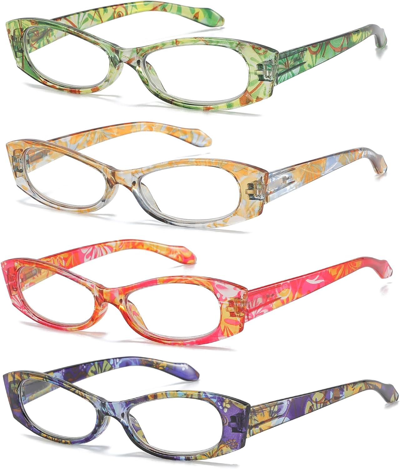 4 Pack Reading Glasses for Women Blue Light Blocking with Spring Hinge,Anti Eyestrain/UV Computer Reader Glasses Eyeglass - Image 2