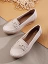 AROOM Elegant Textured Loafers for Women with Soft Comfort Sole, Everyday Casual Wear Slip-On Shoes for Stylish Modern Look (Cream, UK Footwear Size System, Adult, Women, Numeric, Medium, 7) (Cream, UK Footwear Size System, Adult, Women, Numeric, Medium, 8) gallery image