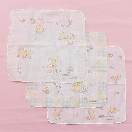 Amazon Co Jp ディズニー プーさん 二重 ガーゼハンカチ 3枚入り 服 ファッション小物