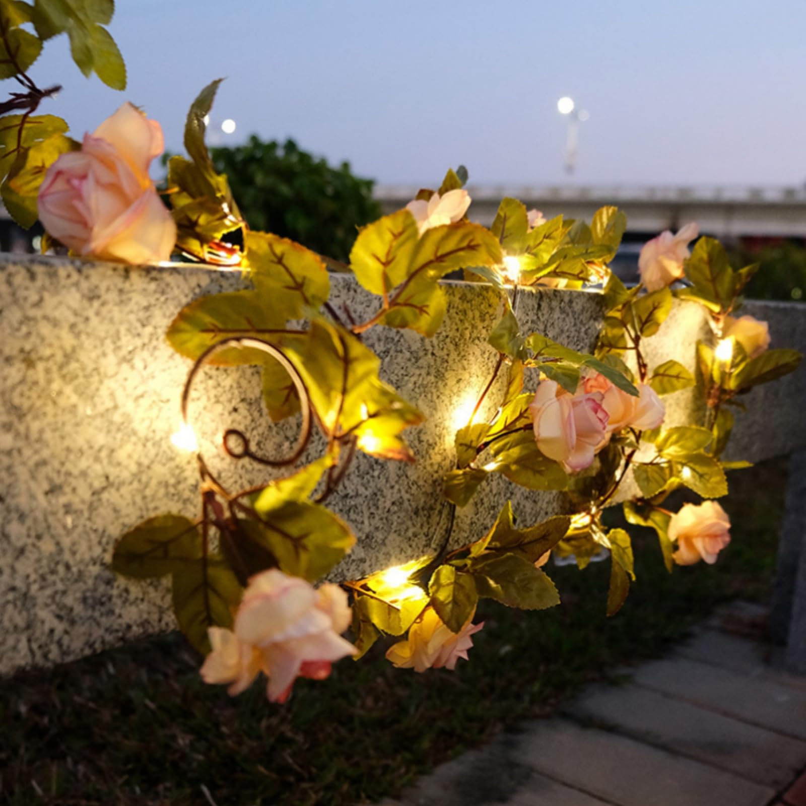 Guirlande Lumineuse à Fleurs, Lampe Suspendue à LED Romantique en Forme de Rose, for l'intérieur et l'extérieur, for la Saint-Valentin, Un Mariage, Une Chambre, Un Jardin, Un Patio, Une décoration de