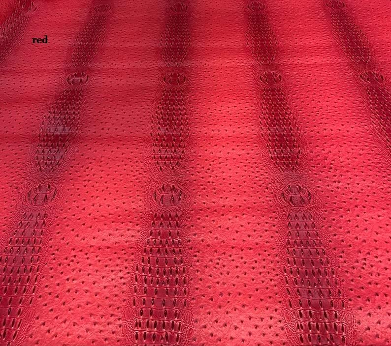 54" Wide Ostrich Crocodile Embossed Faux Leather Vinyl | Furniture Automotive Upholstery Fashion Accessories | Sold by The Yard (ORANGE)