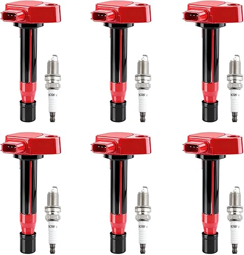 Miniatura 11 de Pindex Paquete de 4 bobinas de encendido UF311 y 9807B-561BW Kit de bobina de bujía de iridio doble compatible con Acura Honda RSX Civic CRV Element