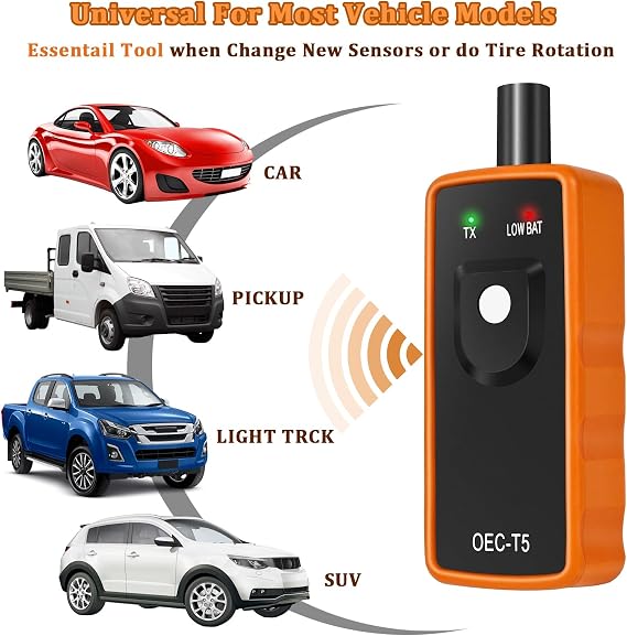 vvag Universal TPMS Relearn Tool,Auto Tire Pressure Monitor Sensor Activation Reset Tool, OEC-T5 for GM/Cadillac/Buick/Chevy Series Vehicles, Car Accessories