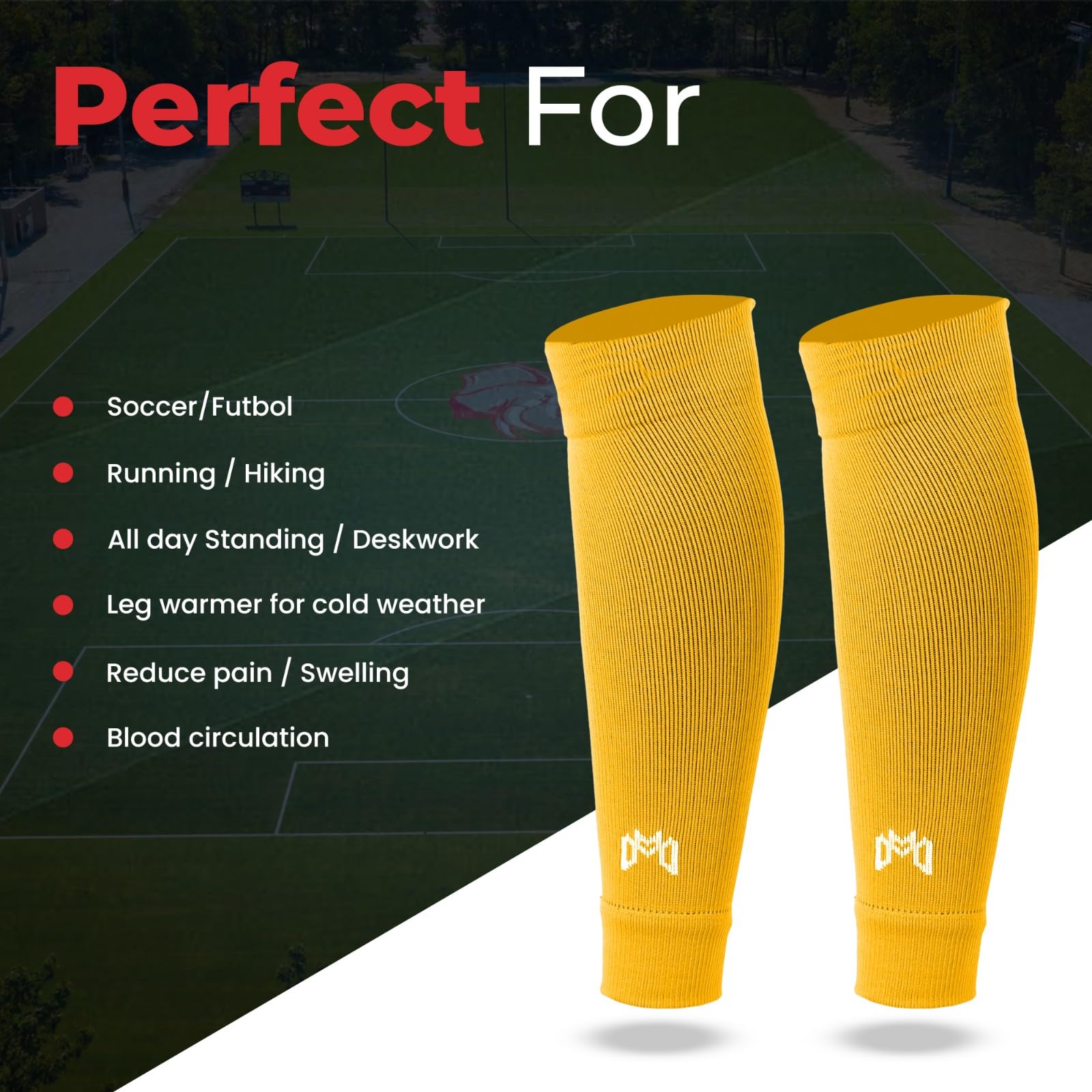 MediCaptain Calcetines de fútbol precortados, compañero para calcetines de agarre de fútbol, sostiene de forma segura espinilleras, calentador de piernas de compresión