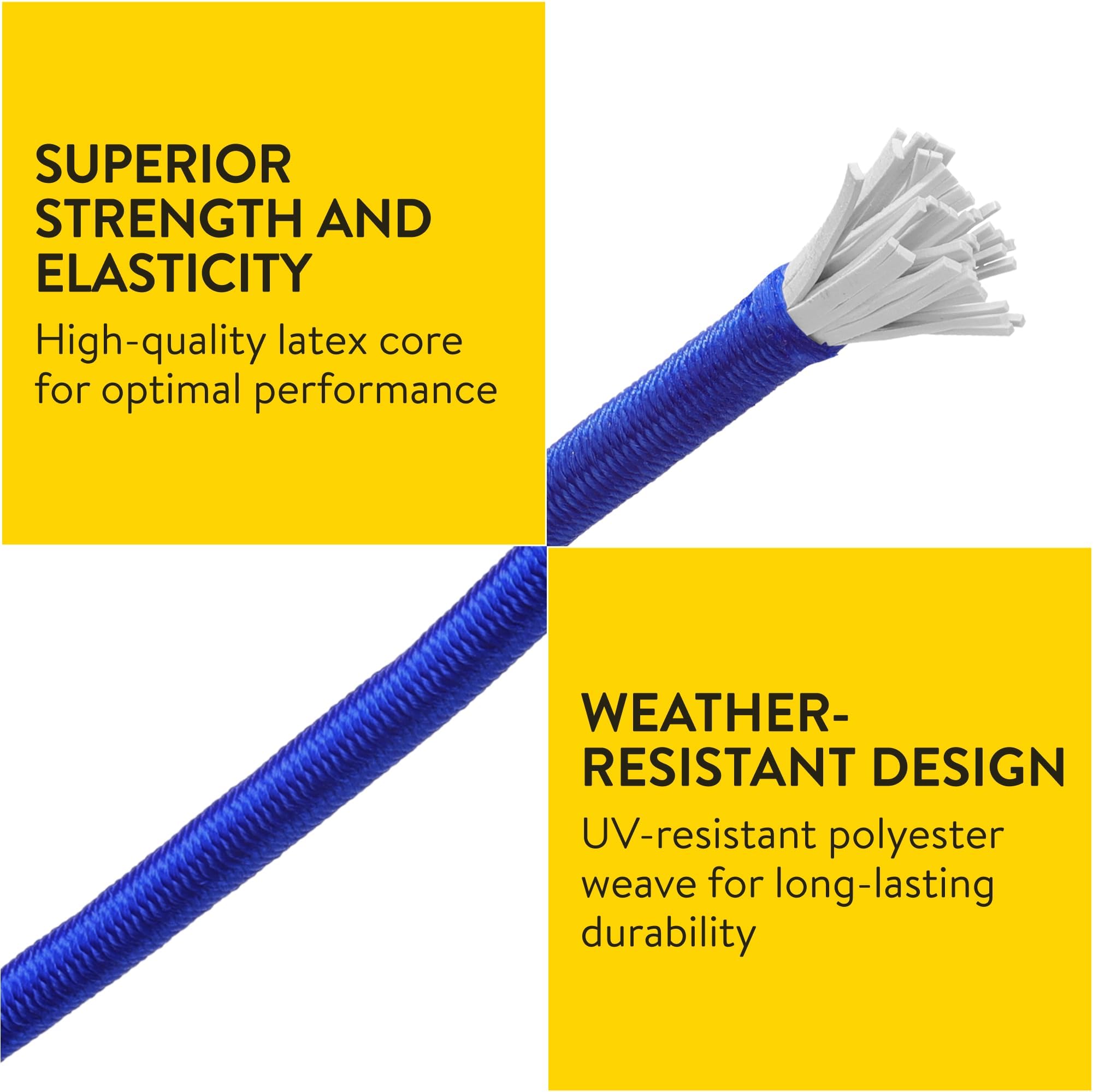 PRETEX Corda Elastica - Ø 5 mm x 20 m - Durevole per Teloni e Striscioni - Cinghia Portapacchi per Lavori Fai da Te e Imballaggio - Resiste alle Intemperie e ai Raggi UV - Blu