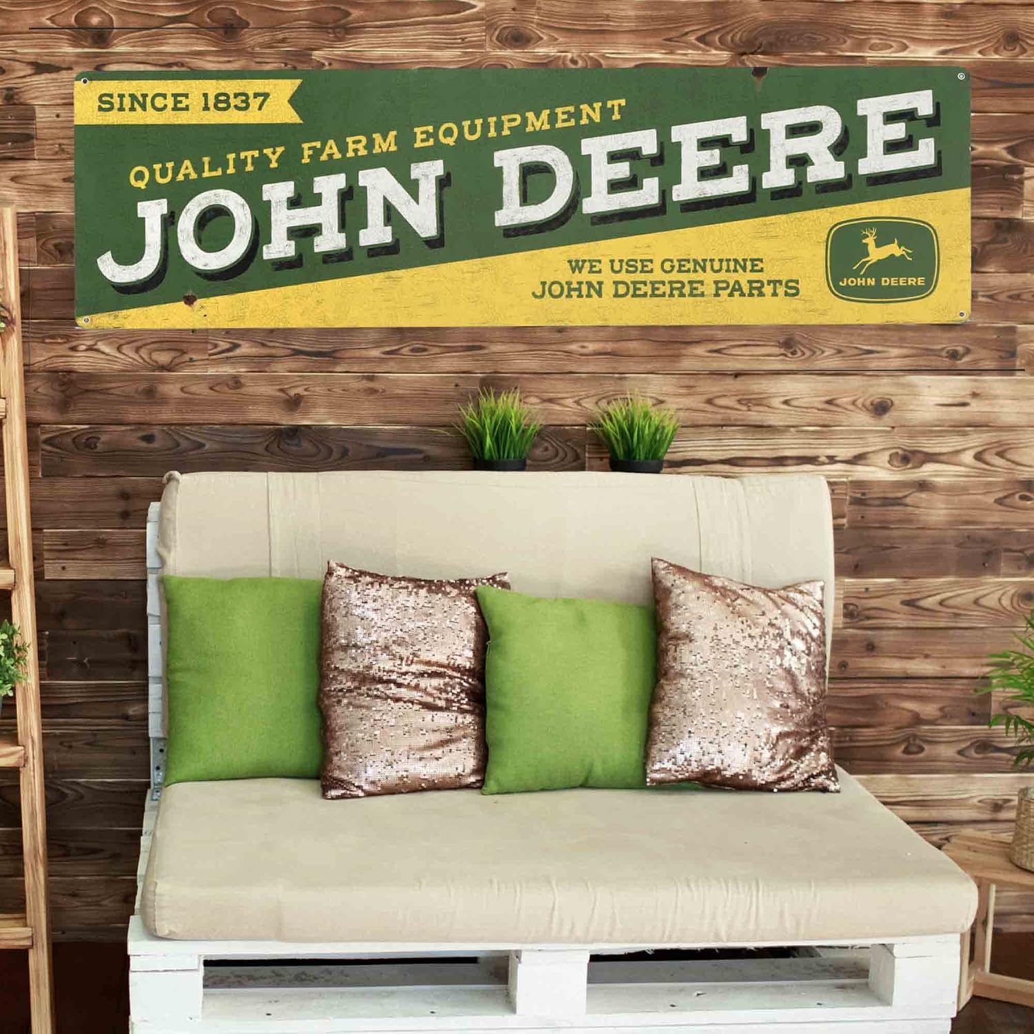 John Deere Billboard Metal Sign - Large Vintage John Deere Sign for Garage, Shop or Man Cave