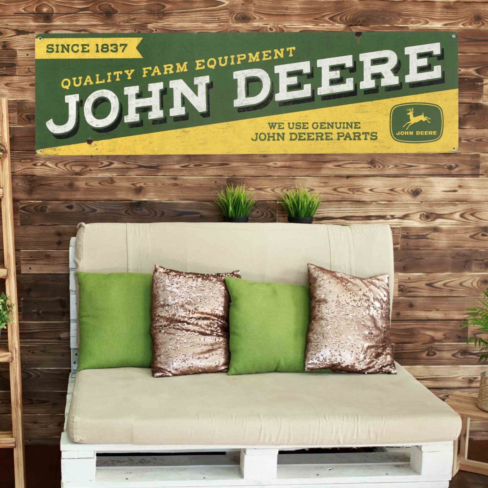 John Deere Metallschild Vintage – 30,5x30,5 Cm, Zinn, Für Garage, Werkstatt Oder Männerhöhle
