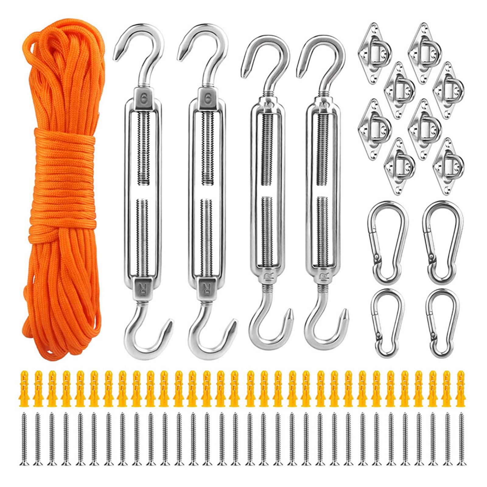 hokojix Shade Sail ixing Accessory Heavy Duty Garden Patio or Sun Shade Sail Canopy itting 81pcs Rectangle Awning Attachment