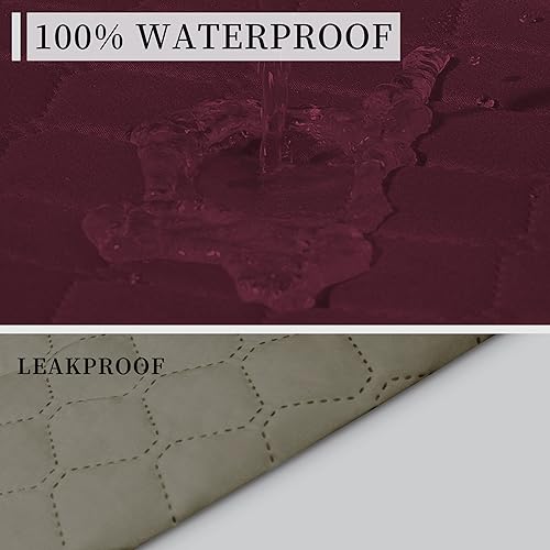 Miniatura 3 de ISSUNTEX Funda de sofá doble protección 100 % impermeable para sala de estar, fundas reversibles para sofá de 3 cojines, protector de muebles para