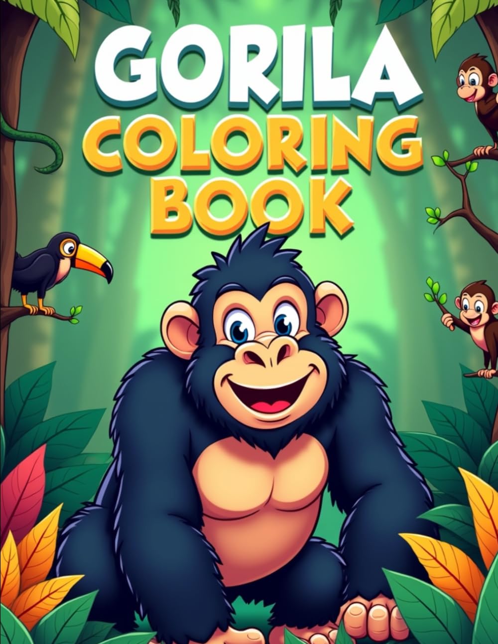 GORILLA Coloring Book: Bold and Majestic Jungle Beasts to Color and Explore: A Fun and Wild Animal Adventure for Kids Ages 4–8 | Discover Mighty ...