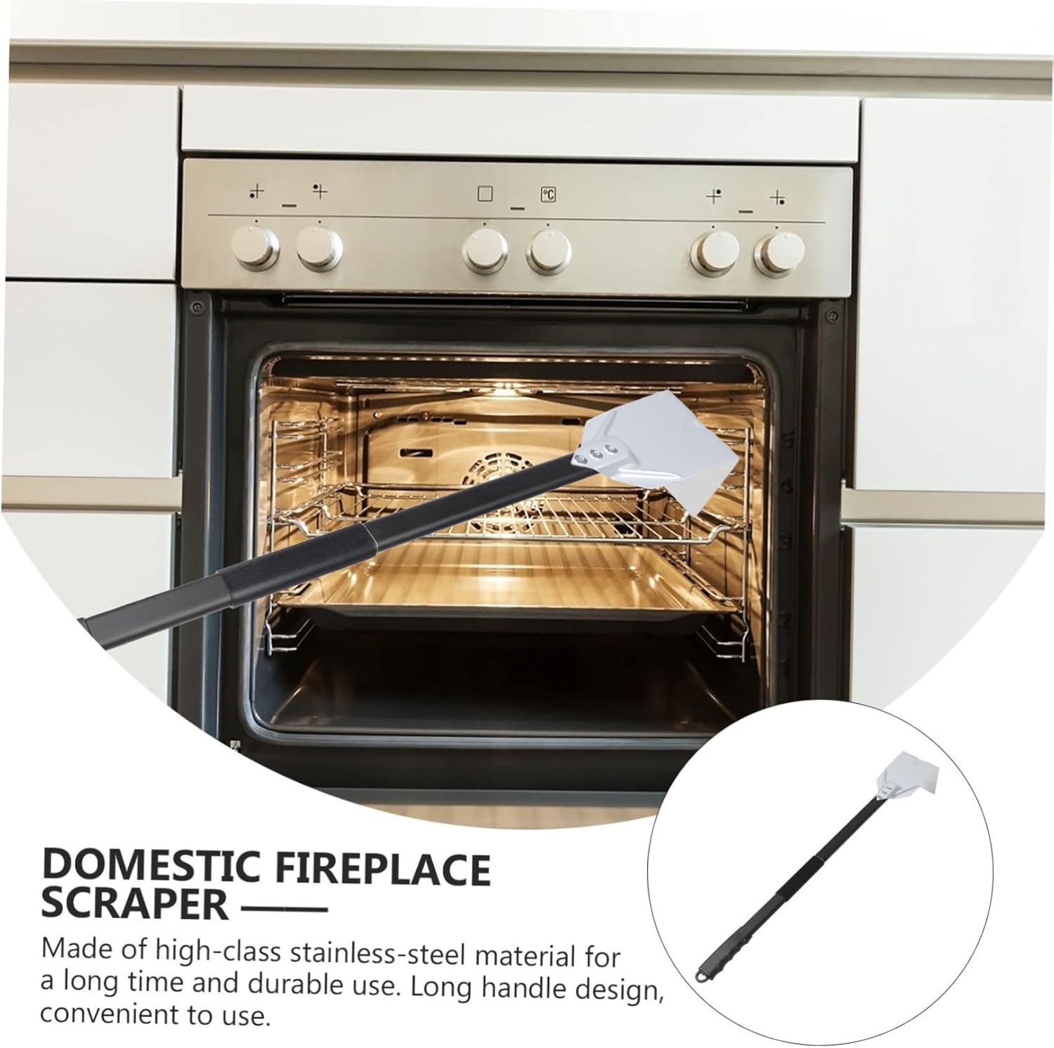 Fireplace Scraper Tool with Handle Durable Ash Rake for Efficient Cleaning of Grills and Fireplaces Kitchen Accessory for Home Use