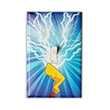 GENERIC Light Switch Cover Animation - Electricity Surge Printed Wall Plate Room Decor - Thunder-31 - 3.12 Inches x 4.87 Inches