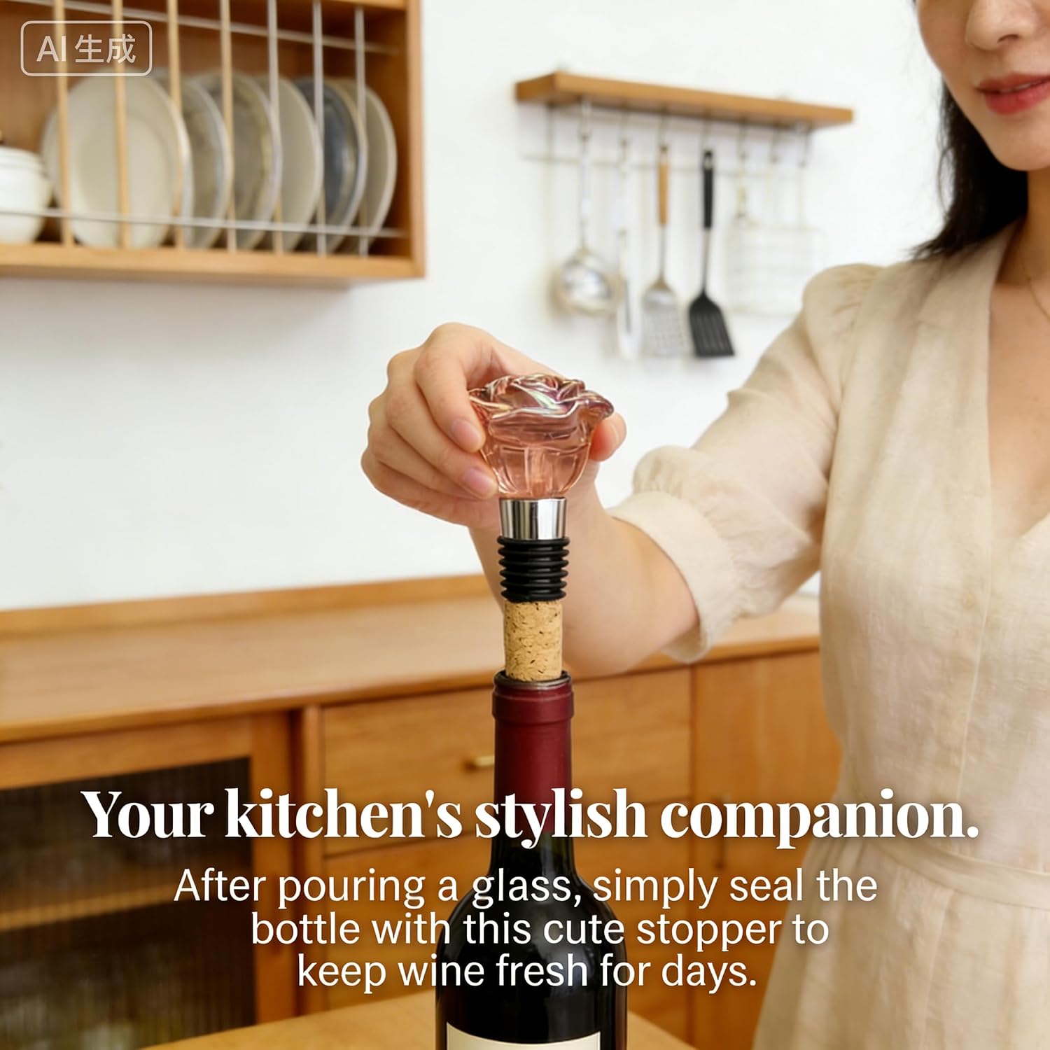 2 Pack Pink Resin & Zinc Wine Bottle Stopper