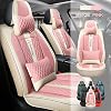 Car Seat Covers Fit for Toyota C-HR 2018-2022 2 Seats Waterproof Faux Leather Seat Cover Accessories Luxury Front RowBeige Pink