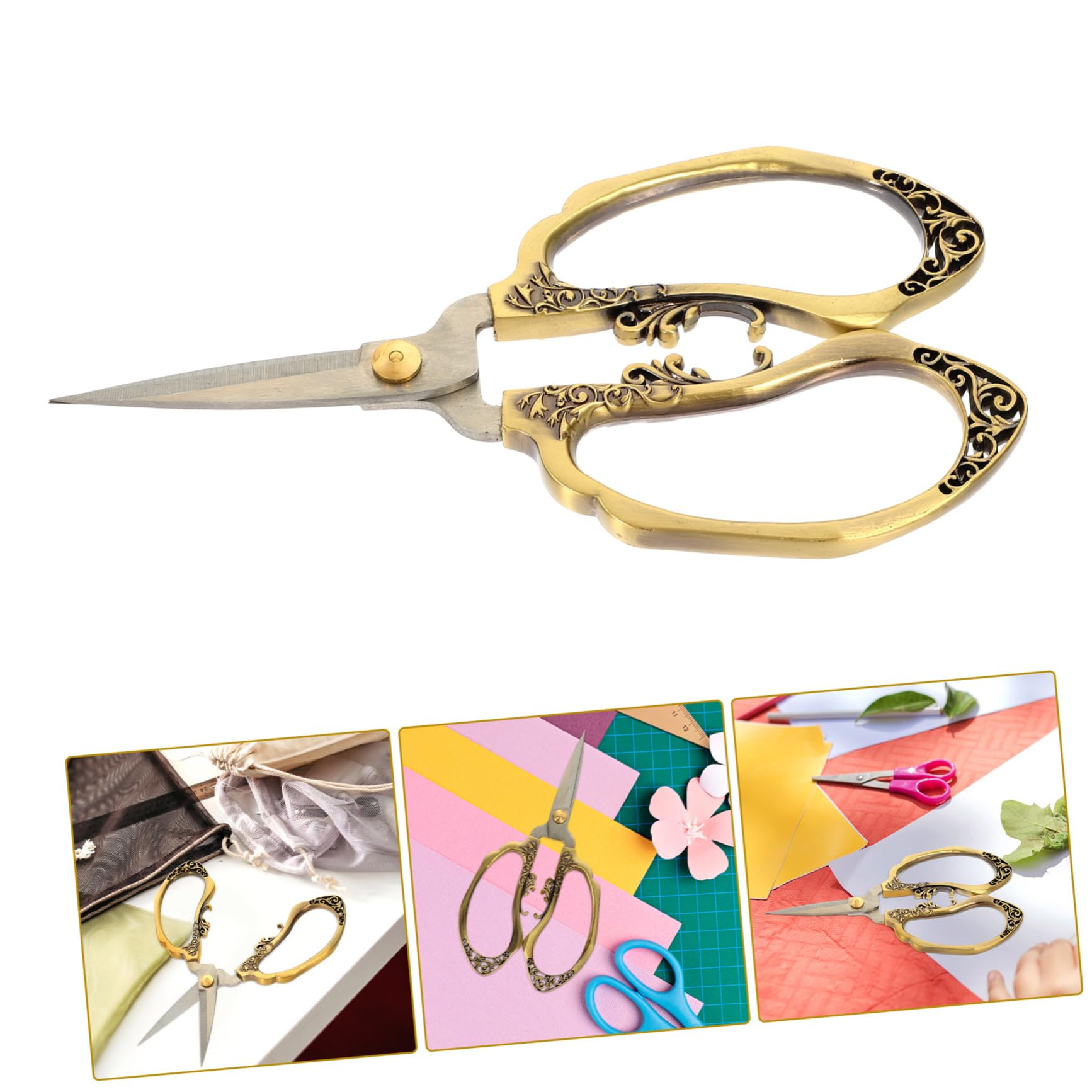 2St Retro-reiche Blumenschere Nähschere klein Nähen Bastel Stoff Vintage- handwerkskunst embroidery scissors Scrapbooking- Scrapbook- Rostfreier Stahl