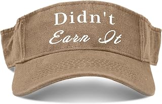 Didn't Earn It Cap Visor Hats for Women Golf Hats Lightweight Sun Protection Caps