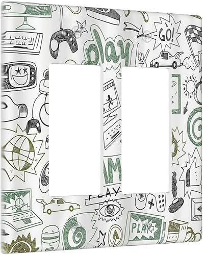 Vista 114 de Cubiertas decorativas de salida de estrella de mar playera, tablero de madera azul de concha de mar de 1 banda, decoración individual GFCI, placa