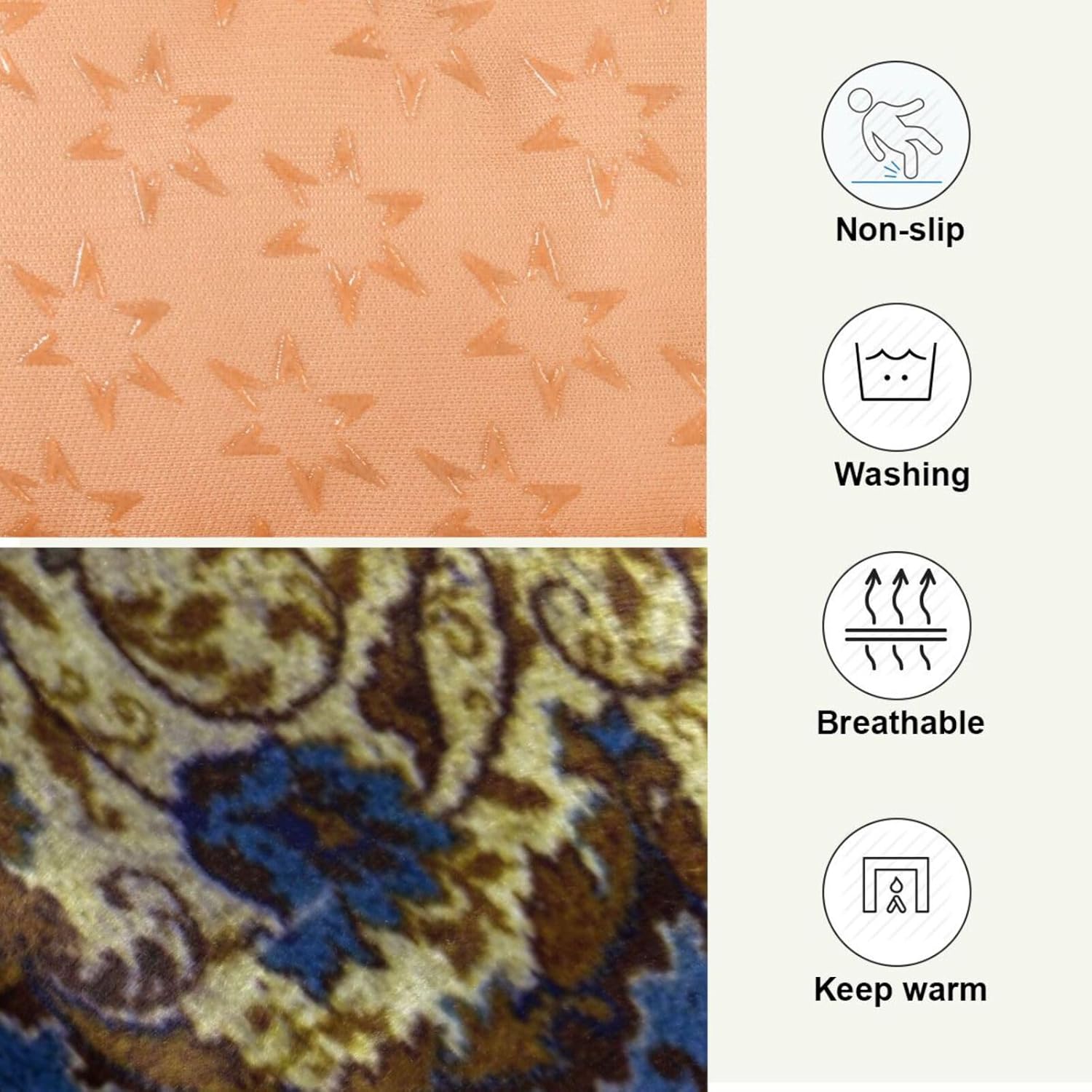 review Persian Carpet Crate Pet Bed, Portable Washable Dog Cat Mat, Soft Comfortable Pet Mattress with Non-Slip Bottom for Dogs Cats Sleeping, 36 x 24 Inch