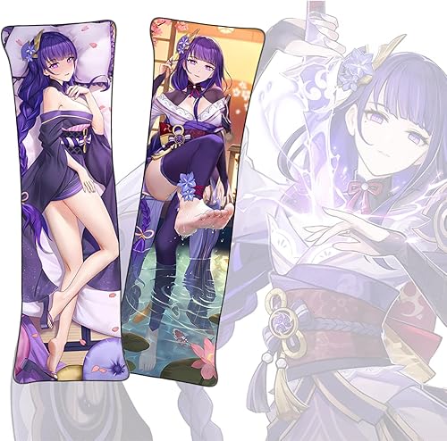 Dakimakura Raiden EiGenshin Impact Anime Dakimakura Otaku - Funda de almohada corporal de doble cara para esposas o maridos