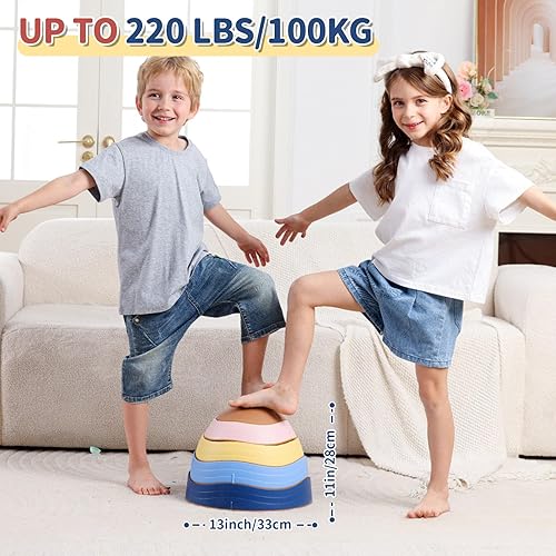 Miniatura 8 de KidBloom Paquete de 5 piedras sensoriales  Stepping Stones para el equilibrio de los niños, juguetes sensoriales para autismo, bolsa impermeable