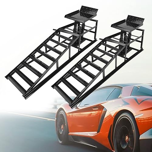 Rampa hidráulica para automóvil, 10000 libras, rampa hidráulica 5T con gato hidráulico, rampa de servicio para automóvil, camión, elevación