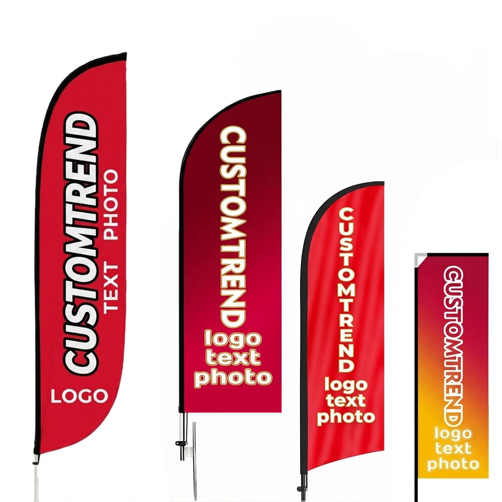 Solarix Custom Advertising Feather Flags with Logos (Flag Only)(Style 1)