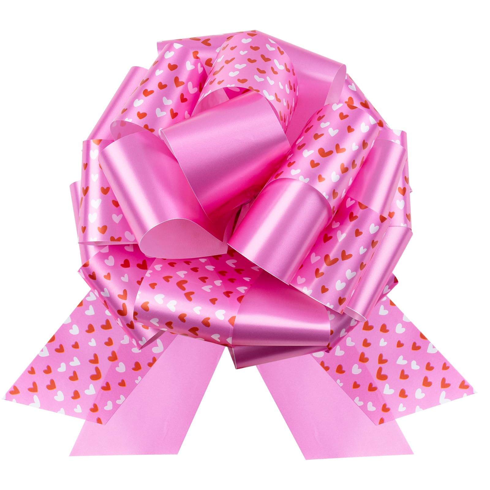 LeZakaa 12" Lagre Gift Bow, Car Bow, Giant Big Pull Bow for Valentine's Day Gift Decoration, Birthday Bows, Wedding Bow (1 Pack) - Heart and Pink