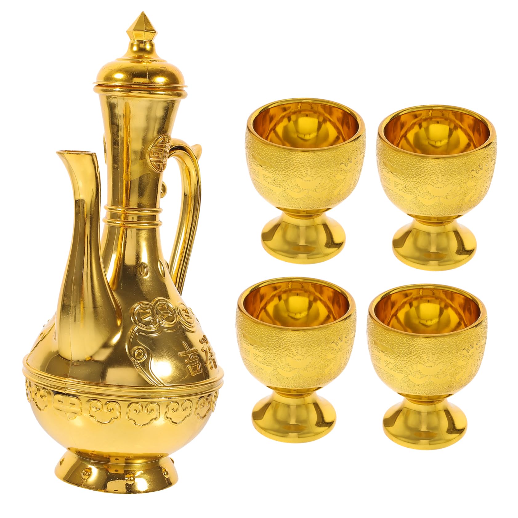 Tasse d'offrande vintage bouddhiste Ciieeo en métal gravé style antique