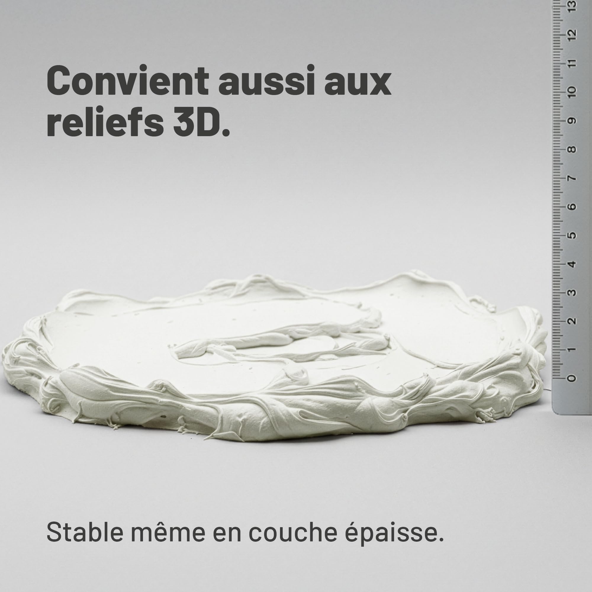 Pâte de structure fine Viva Decor 3,8 kg – blanche – Pâte de texture pour techniques mixtes et impasto, pâte à modeler pour toile, médium acrylique pour peinture texturée