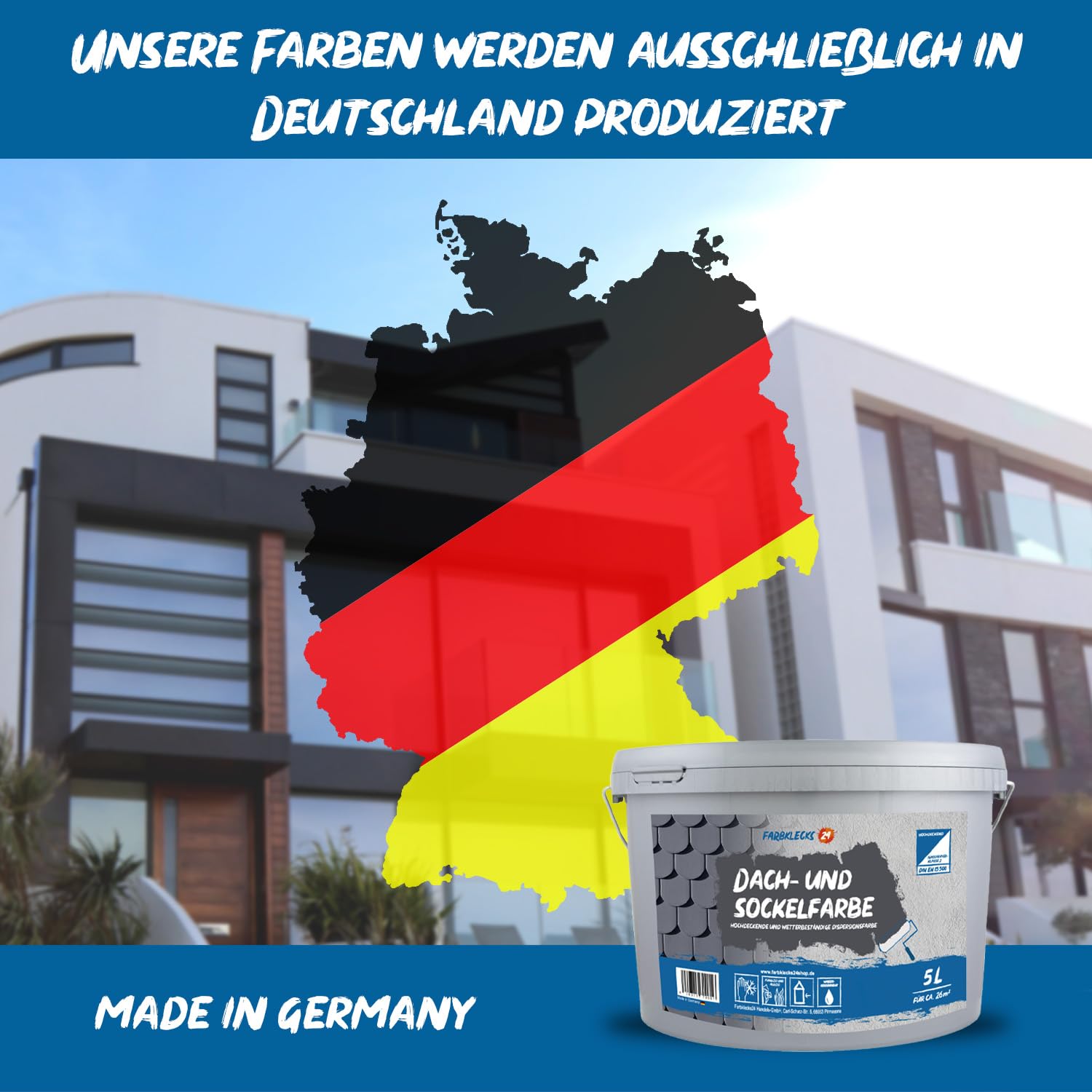 Dispersionsfarbe RAL 7016 Anthrazit Dachfarbe 5L