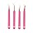 M LASH Tweezers for Eyelash Extensions (Set of 4) - Professional Lash Extension Tweezers - Fiber Tip, Japanese Steel, Diamond Grip Eyelash Extension Tweezer set (Pink)