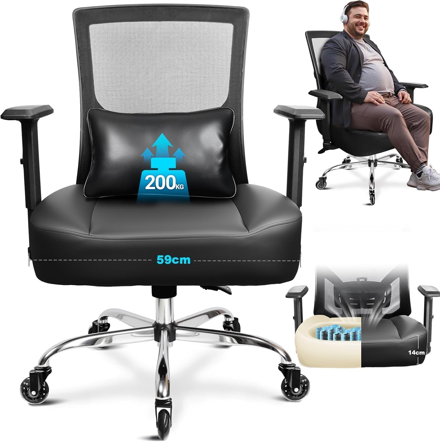 Sedie Direzionali per Ufficio Ergonomiche in Pelle e Tessuto