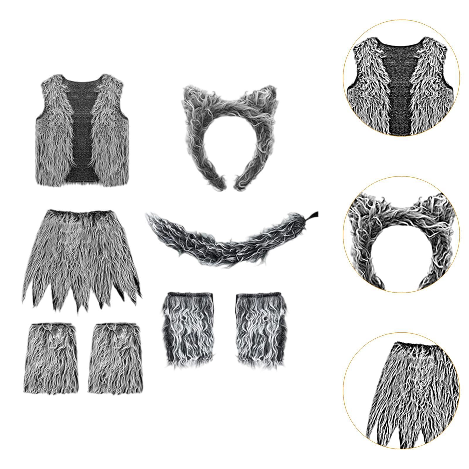 Set Costume per Bambini: Copricapo, Fascia, Gilet E Gonna per Spettacoli E Giochi di Ruolo.