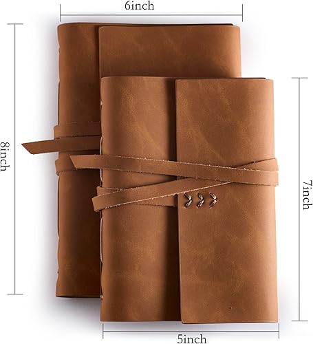 Miniatura 18 de MAYBELL Diario de cuero para escribir de 5 x 7 pulgadas, diario encuadernado en cuero genuino para hombres y mujeres, 200 páginas rayadas, cuaderno