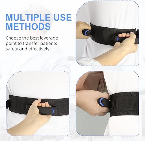 Miniatura 6 de Cinturón de marcha para personas mayores, Cinturón de marcha con asas, Cinturones de puerta médicos para ancianos, Cinturón de transferencia de