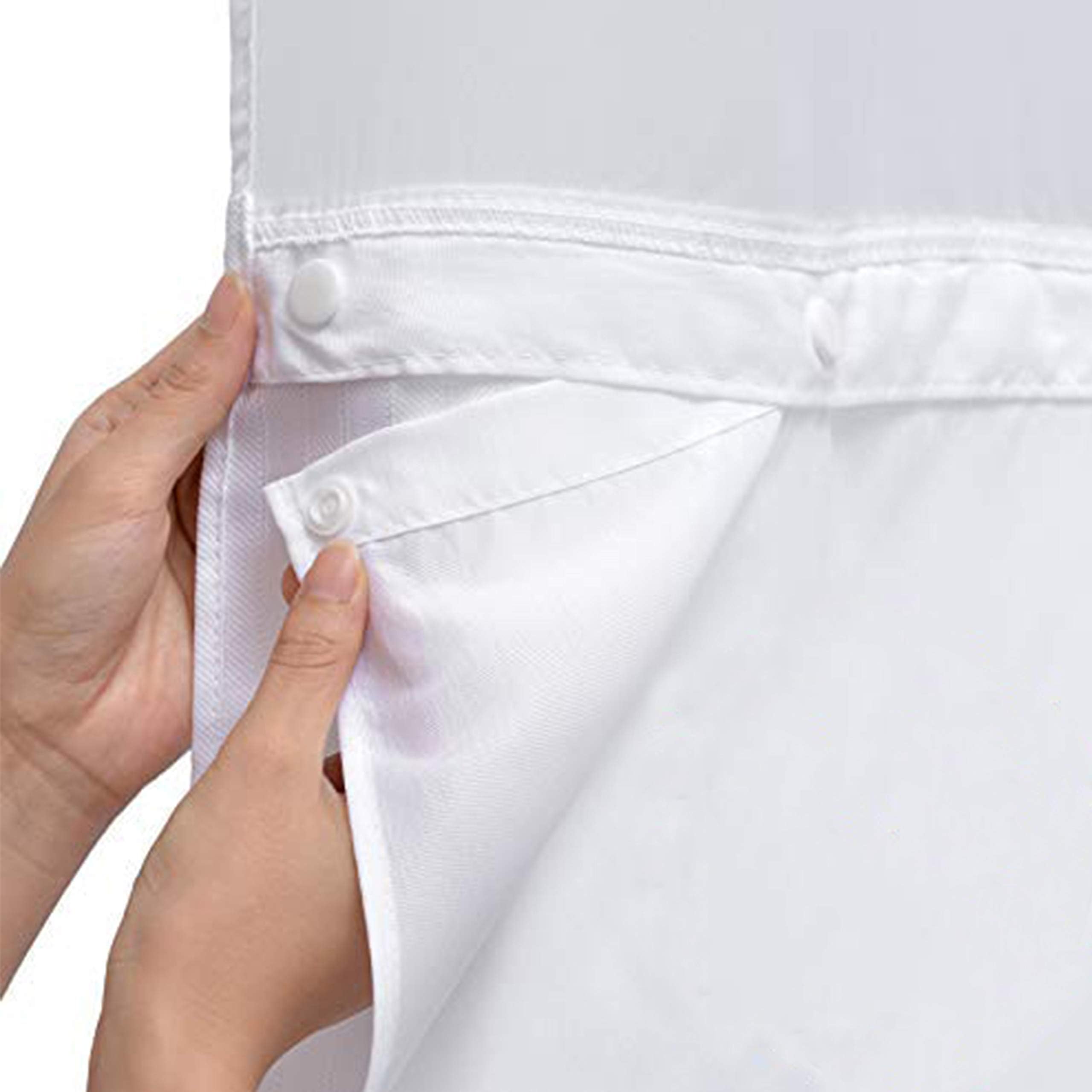 Conbo Mio 1 Pack Hotel Fabric Snap in Shower Curtain Liner Replacement Removable Water Repellent Liner for Bathroom Shower Curtain liner70W X 64H(1 Pack,70Wx64H (for 71(W) x84(H) Shower Curtain))