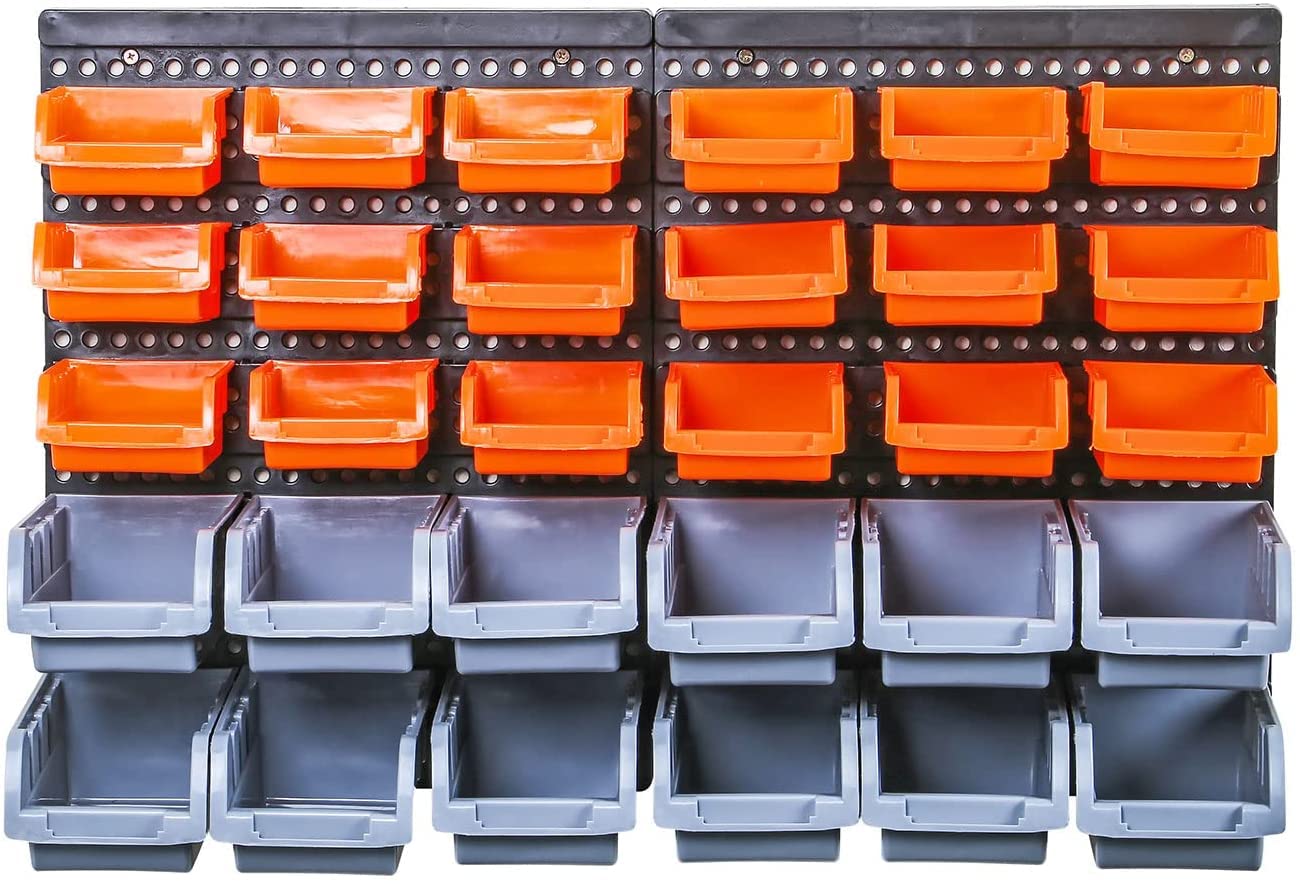 51 contenitori da parete per garage cassetti con 4 picchetti per montaggio a parete per officina contenitori organizer di facile accesso scomparti per accessori artigianato forniture per ufficio