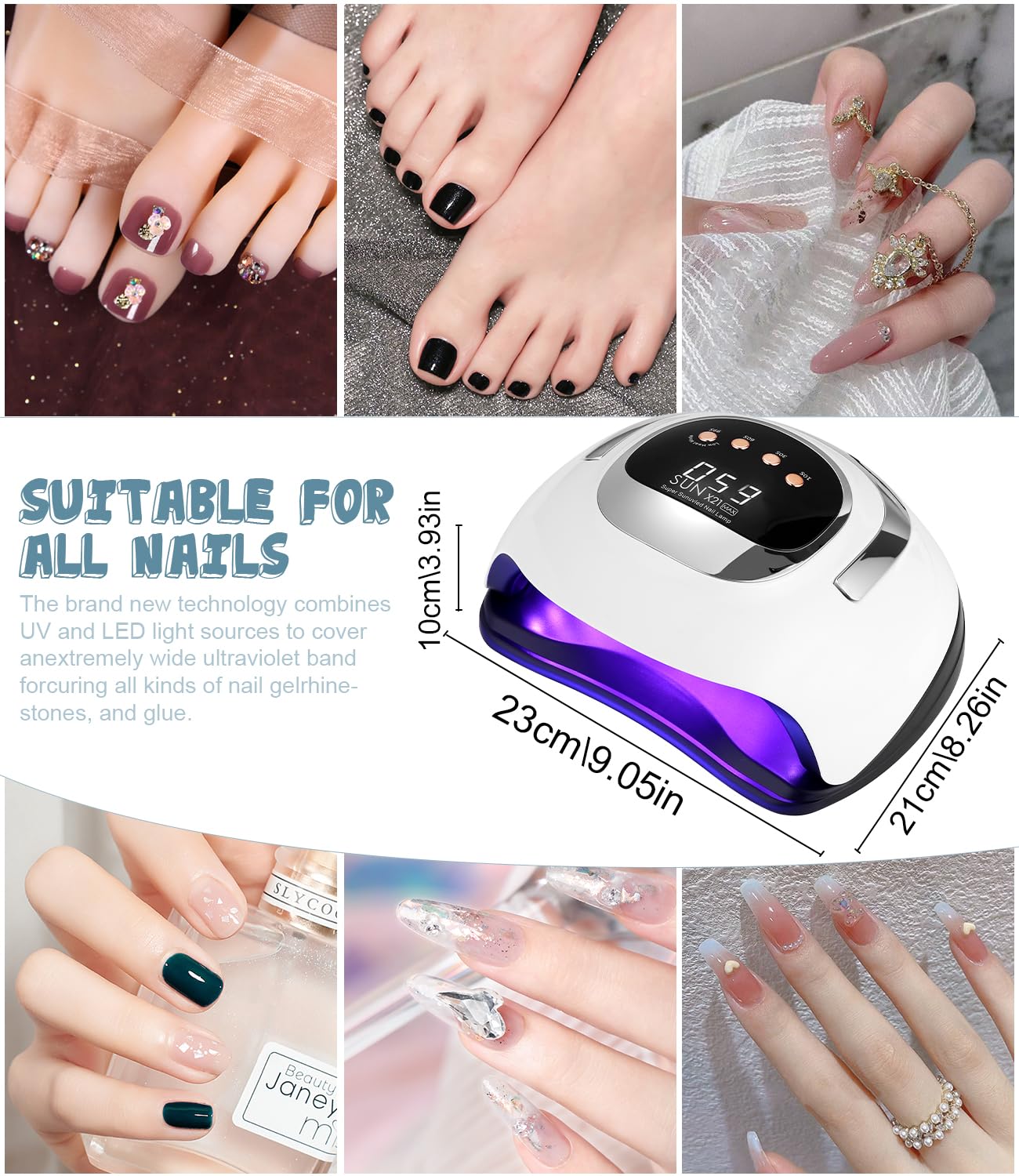 320W Lampada UV LED Unghie, Professionale 72 sfere di lampada a LEDs, Semipermanente Curare Rapidamente Pedicure Fornetto per Tutti i Smalti, Automatico Sensore per Manicure a Casa e in Salone