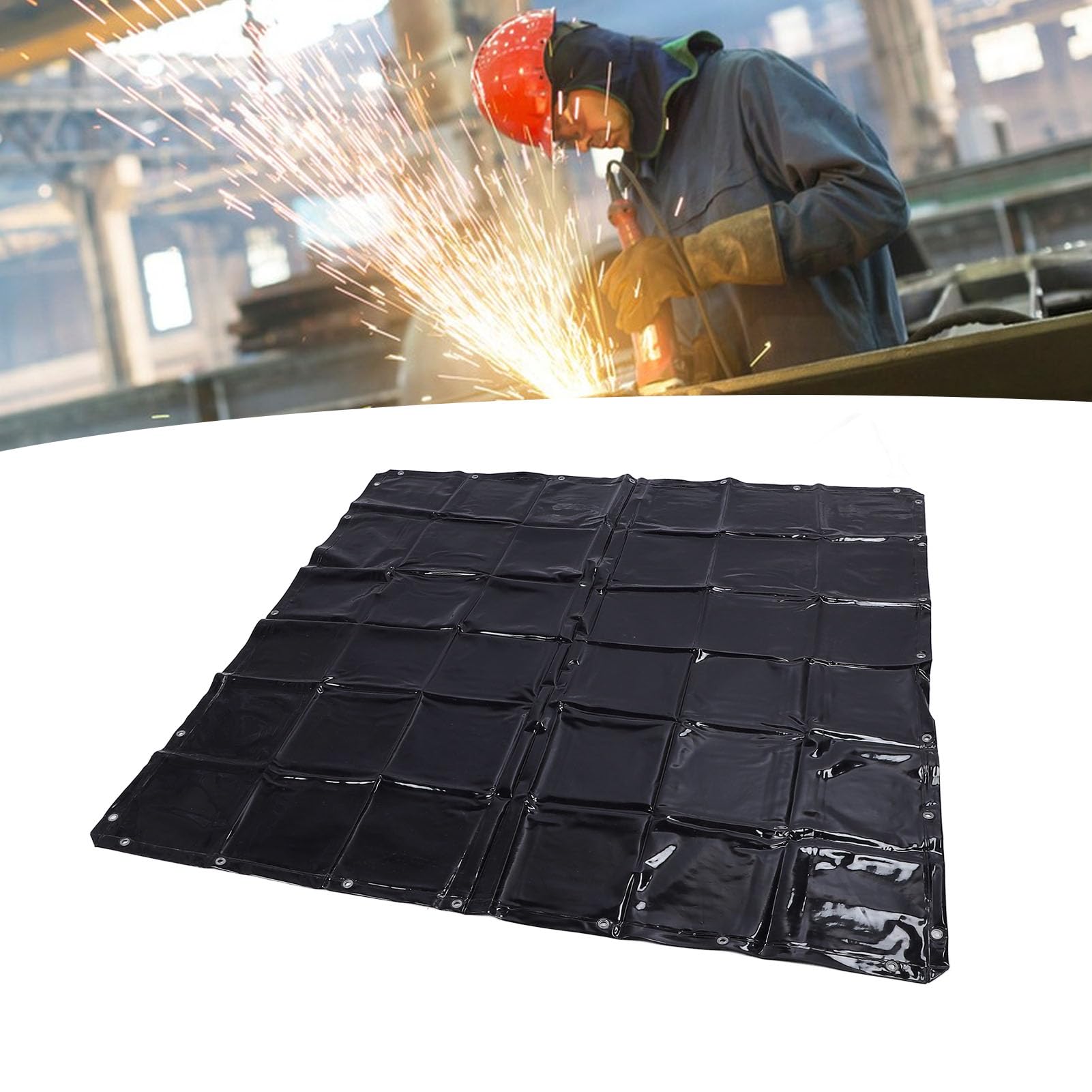 Tenda di Sicurezza per Saldatura, Polietilene Ignifugo, 6 Livelli di Protezione UV, 5,7x5,7 Piedi per Officine di Saldatura e Uso Industriale