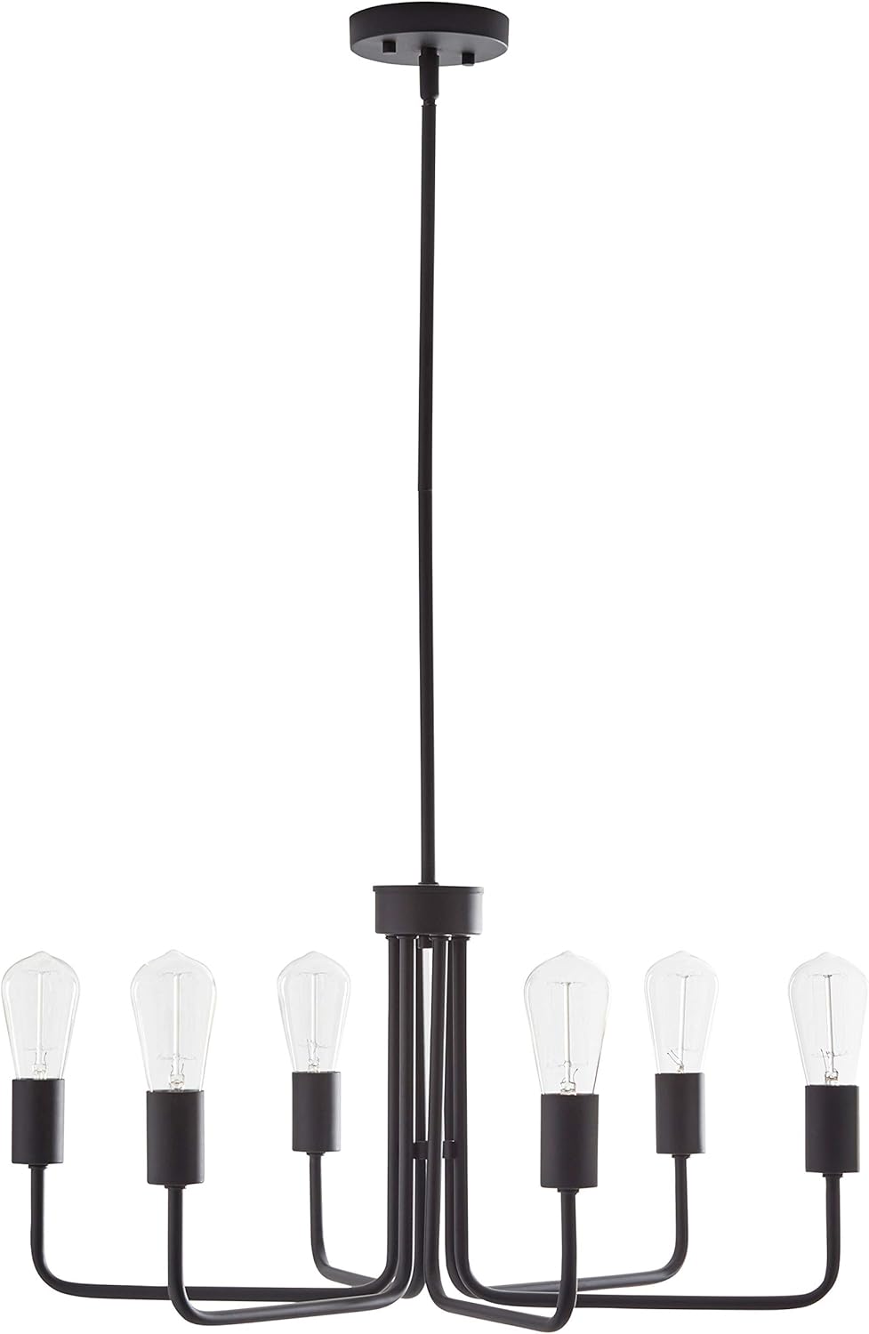 Amazon Brand – Stone & Beam Modern Chandelier Light with Bulb, 60.3"H, Black