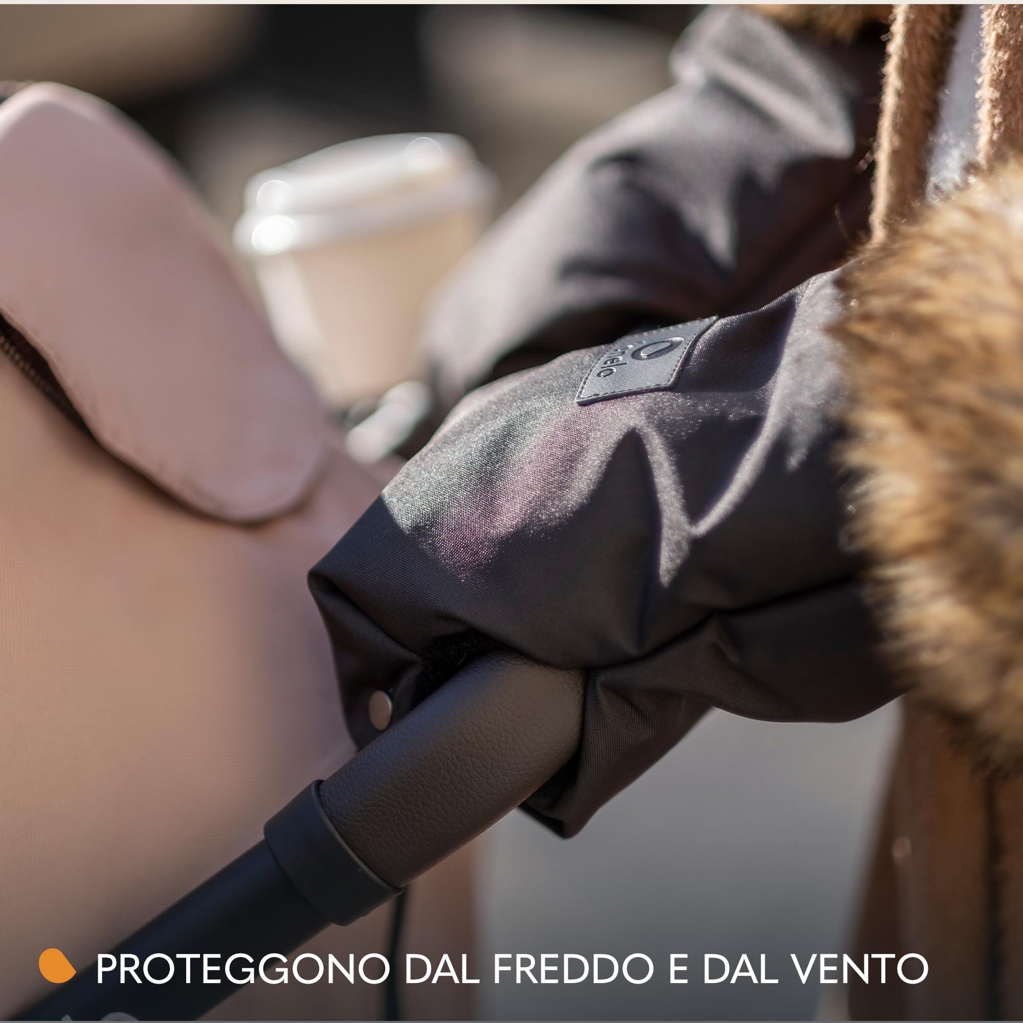 LIONELO HANDMUFF Scaldamani per passeggino per donna e uomo, guanti antigelo per passeggino in pile, scaldamani impermeabile e antivento, taglia unica inseto staccabile