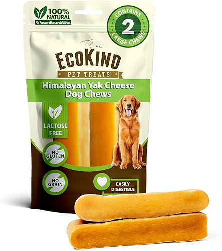 EcoKind Premium Gold Yak Cheese Himalaya - Masticables para perros, para razas grandes, totalmente naturales, con alto contenido de proteínas, para