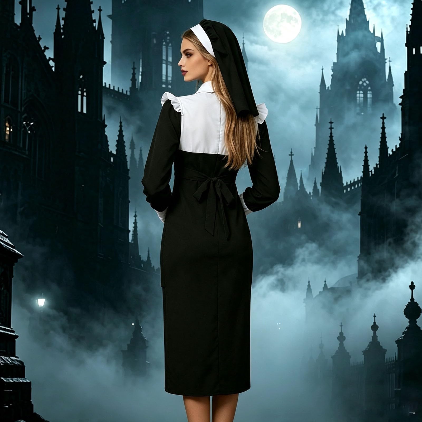 Damen Oktoberfest Outfit Midi Dirndlkleid Trachtenkleid Elegantes Kostüm für Erwachsene mit Rollenspiel Funktion Gothic Outfit für Damen Party Cosplay Spitze Midi Dirndlkleid Kleid