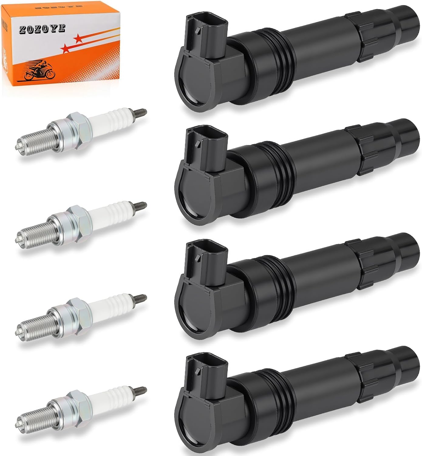 4pcs Ignition Coils & Iridium Spark Plugs For Suzuki Hayabusa 1300 GSX1300R RZ BK BKA 1999-2019 33410-24F10