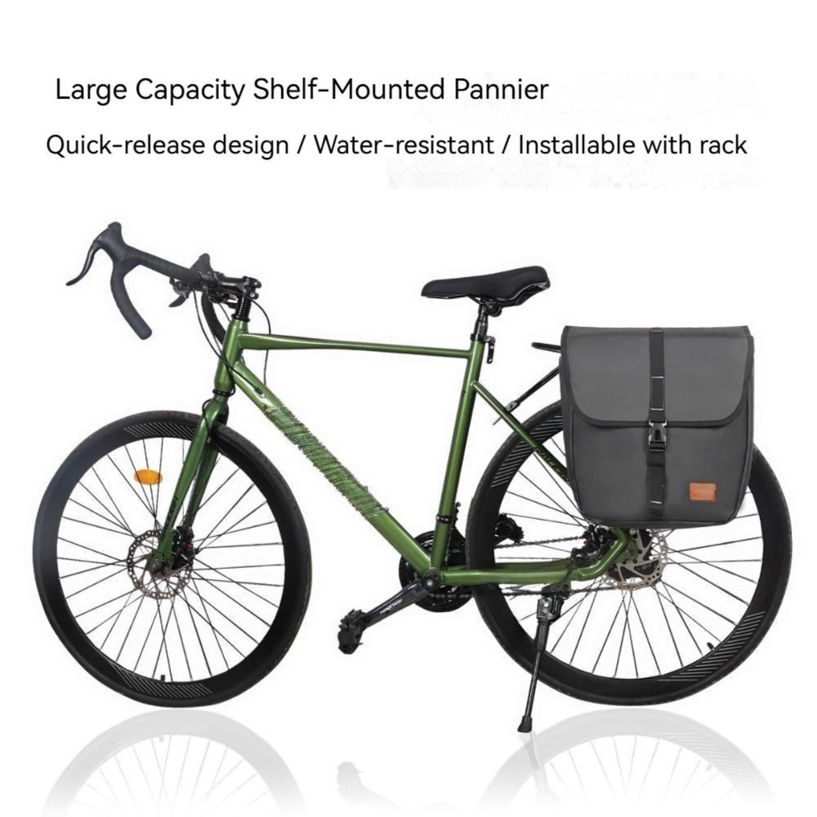 Fahrradgepäckträgertasche, 20L wasserdichte 600D Fahrradträgertasche mit Schnellverschluss, PVC-beschichtete Hinterradtaschen für Fahrrad Pendeln/Touring (keine Werkzeuginstallation)